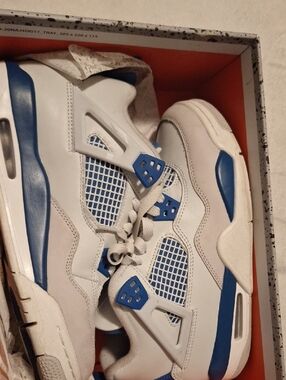 Jordan Kids White and Blue Sneakers